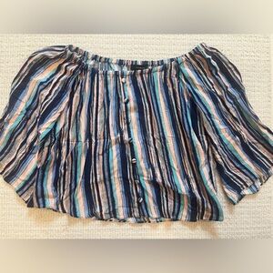 Striped Button-Down Blouse